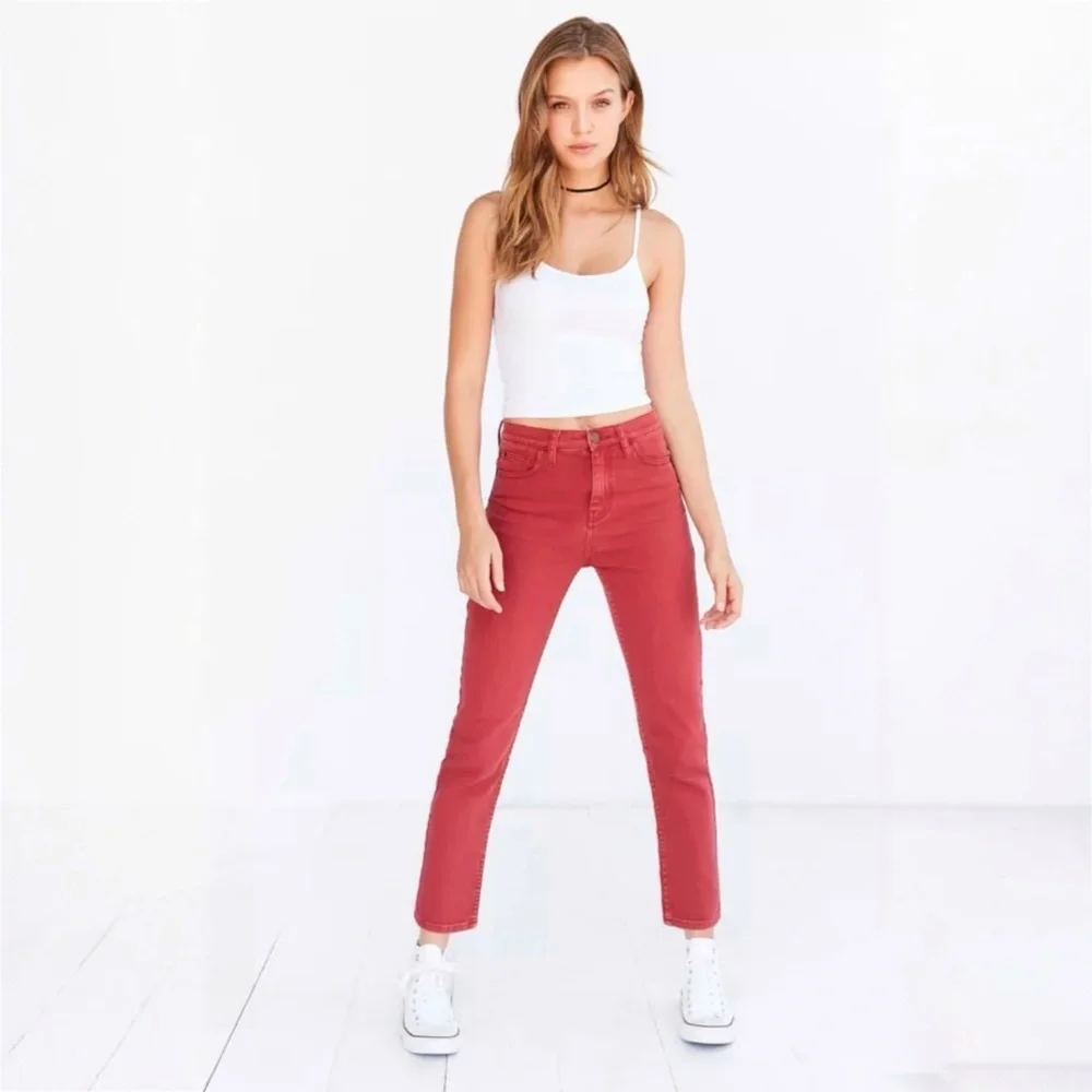 Urban Outfitters BDG Girlfriend Monochrome High-Rise Jean Women’s Size 29 - Red
